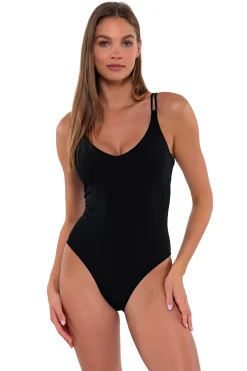 Classic<Sunsets Black Veronica One Piece