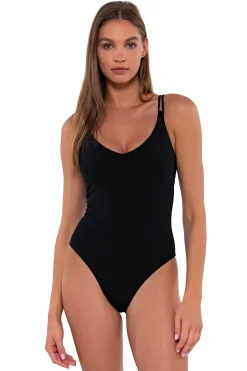 Classic<Sunsets Black Veronica One Piece