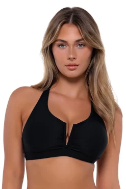 Plus Size|Underwire<Sunsets Black Vienna V-Wire Top