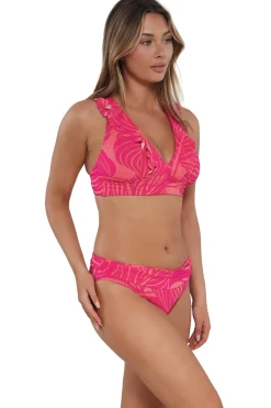 Plus Size|Bikini Bottoms<Sunsets Blushing Palms Sandbar Rib Unforgettable Bottom