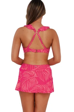 Plus Size<Sunsets Blushing Palms Sandbar Rib Sporty Swim Skirt