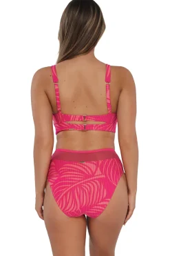 Plus Size|High-Waist<Sunsets Blushing Palms Sandbar Rib Annie High Waist Bottom