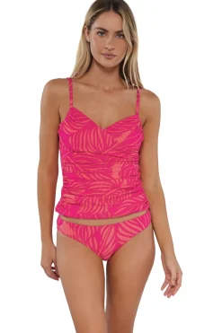 Wire-Free|Tankinis<Sunsets Blushing Palms Sandbar Rib Simone Tankini Top