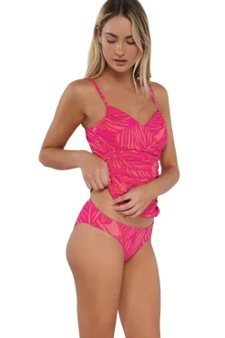 Wire-Free|Tankinis<Sunsets Blushing Palms Sandbar Rib Simone Tankini Top