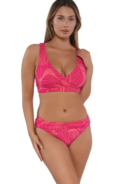 Plus Size|Underwire<Sunsets Blushing Palms Sandbar Rib Elsie Top