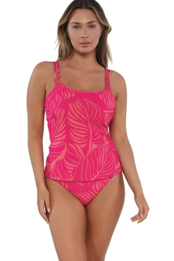 Plus Size|Underwire<Sunsets Blushing Palms Sandbar Rib Taylor Tankini Top