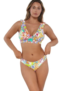 Low-Rise|Bikini Bottoms<Sunsets Botanical Bliss Sandbar Rib Collins Hipster Bottom