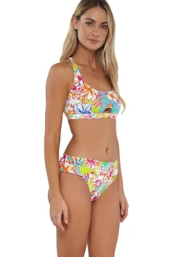 Plus Size|Bikini Bottoms<Sunsets Botanical Bliss Sandbar Rib Unforgettable Bottom