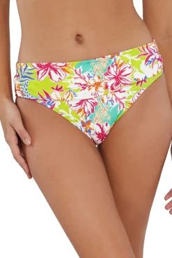 Plus Size|Bikini Bottoms<Sunsets Botanical Bliss Sandbar Rib Unforgettable Bottom