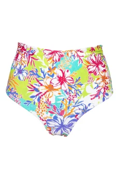 Plus Size|High-Waist<Sunsets Botanical Bliss Sandbar Rib Capri High Waist Bottom