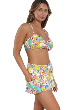 Plus Size<Sunsets Botanical Bliss Sandbar Rib Sporty Swim Skirt