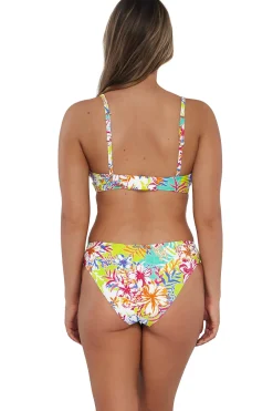 Plus Size|Underwire<Sunsets Botanical Bliss Sandbar Rib Kauai Keyhole Top