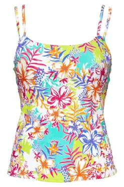 Plus Size|Underwire<Sunsets Botanical Bliss Sandbar Rib Taylor Tankini Top