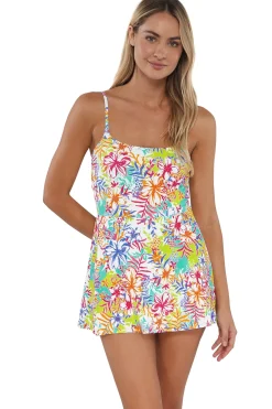 Swim Dress<Sunsets Botanical Bliss Sandbar Rib Naomi Swim Dress One Piece