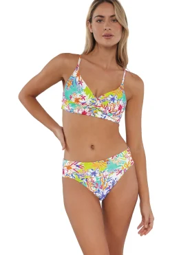 Wire-Free<Sunsets Botanical Bliss Sandbar Rib Lyla Bralette Top