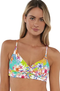 Wire-Free<Sunsets Botanical Bliss Sandbar Rib Lyla Bralette Top