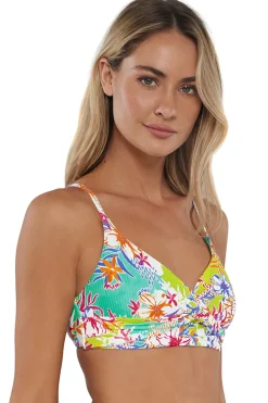 Wire-Free<Sunsets Botanical Bliss Sandbar Rib Lyla Bralette Top