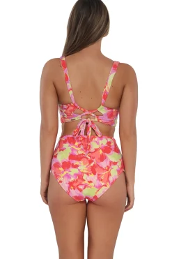 Plus Size|High-Waist<Sunsets Butterfly Beach Capri High Waist Bottom