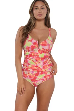 Plus Size|Underwire<Sunsets Butterfly Beach Zuri V-Wire Tankini Top
