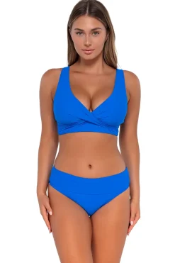 High-Waist<Sunsets Electric Blue Hannah High Waist Bottom