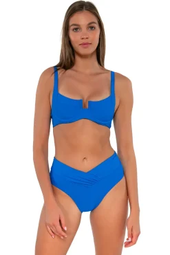 Underwire|Bikini Tops<Sunsets Electric Blue Juliette Underwire Top