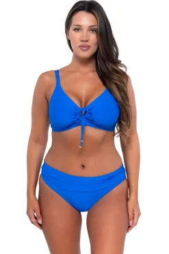 Plus Size|Bra-Sized<Sunsets Electric Blue Kauai Keyhole Top