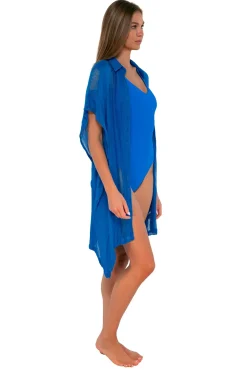 Cover-Ups<Sunsets Electric Blue Shore Thing Tunic