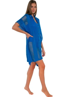 Cover-Ups<Sunsets Electric Blue Shore Thing Tunic