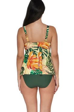 Plus Size|Underwire<Sunsets Escape Amber Oasis Marin Tankini Top