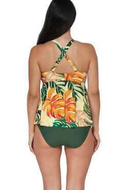Plus Size|Underwire<Sunsets Escape Amber Oasis Marin Tankini Top