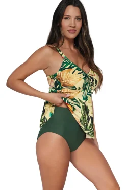 Plus Size|Underwire<Sunsets Escape Amber Oasis Marin Tankini Top