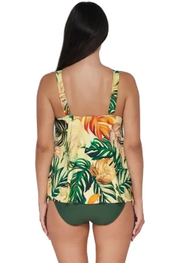 Plus Size|Wire-Free<Sunsets Escape Amber Oasis Sadie Tankini Top