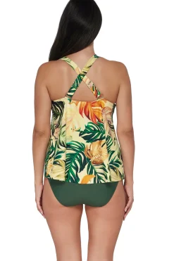 Plus Size|Wire-Free<Sunsets Escape Amber Oasis Sadie Tankini Top
