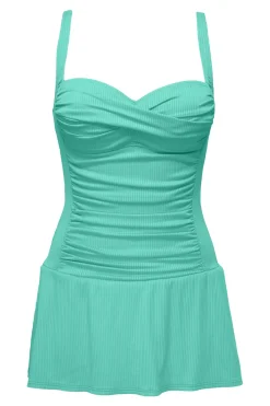 Swim Dress<Sunsets Escape Aqua Mist Sandbar Rib Sienna Swim Dress