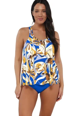 Plus Size|Wire-Free<Sunsets Escape Bali Bungalow Sadie Tankini Top