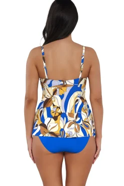 Plus Size|Wire-Free<Sunsets Escape Bali Bungalow Tori Tankini Top