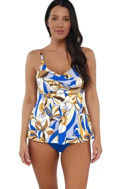 Plus Size|Wire-Free<Sunsets Escape Bali Bungalow Tori Tankini Top