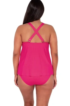 Plus Size|Wire-Free<Sunsets Escape Begonia Sandbar Rib Sadie Tankini Top