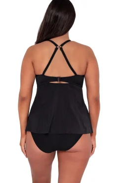 Wire-Free|Tankinis<Sunsets Escape Black Seagrass Texture Tori Tankini Top