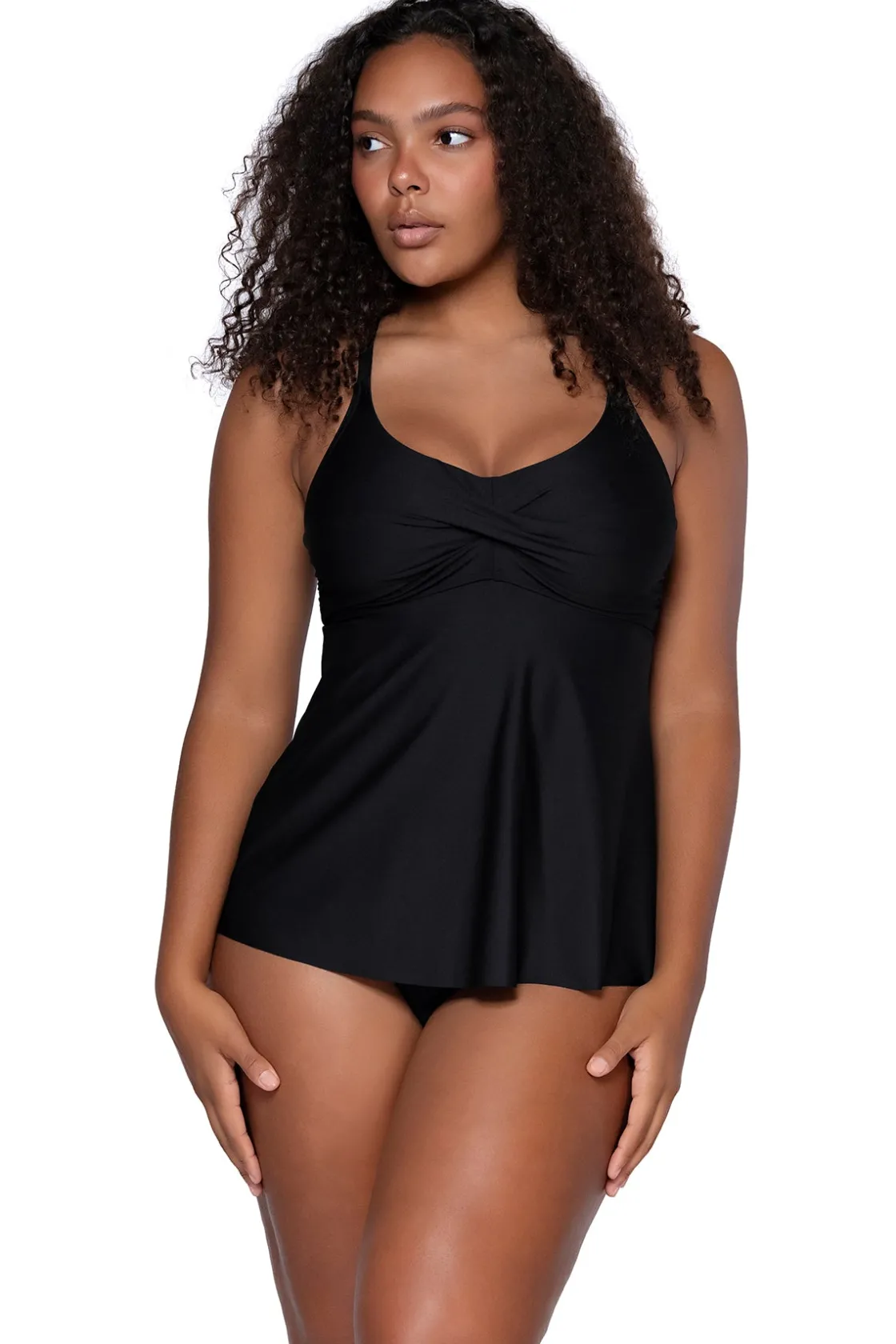 Plus Size|Tankinis<Sunsets Escape Black Tori Tankini