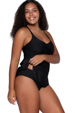 Plus Size|Tankinis<Sunsets Escape Black Tori Tankini