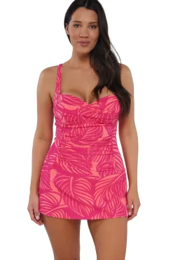 Swim Dress<Sunsets Escape Blushing Palms Sandbar Rib Sienna Swim Dress