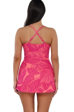 Swim Dress<Sunsets Escape Blushing Palms Sandbar Rib Sienna Swim Dress