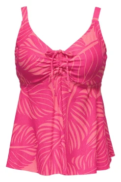 Plus Size|Underwire<Sunsets Escape Blushing Palms Sandbar Rib Marin Tankini Top