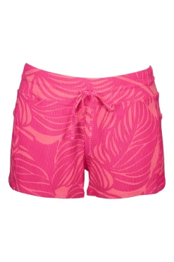 Plus Size<Sunsets Escape Blushing Palms Sandbar Rib Laguna Swim Short