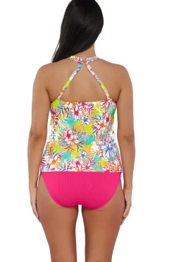 Plus Size|Underwire<Sunsets Escape Botanical Bliss Sandbar Rib Emerson Tankini Top