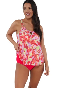 Plus Size|Wire-Free<Sunsets Escape Butterfly Beach Sadie Tankini Top