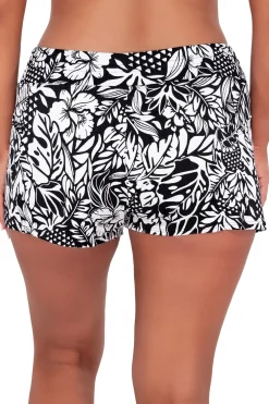 Plus Size<Sunsets Escape Caribbean Seagrass Texture Laguna Swim Short