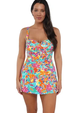 Swim Dress<Sunsets Escape Festive Floral Sandbar Rib Sienna Swim Dress
