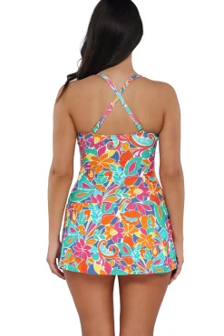 Swim Dress<Sunsets Escape Festive Floral Sandbar Rib Sienna Swim Dress